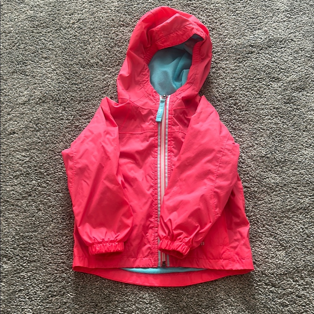 LL Bean Kids Pink Hooded Rain Jacket 3T